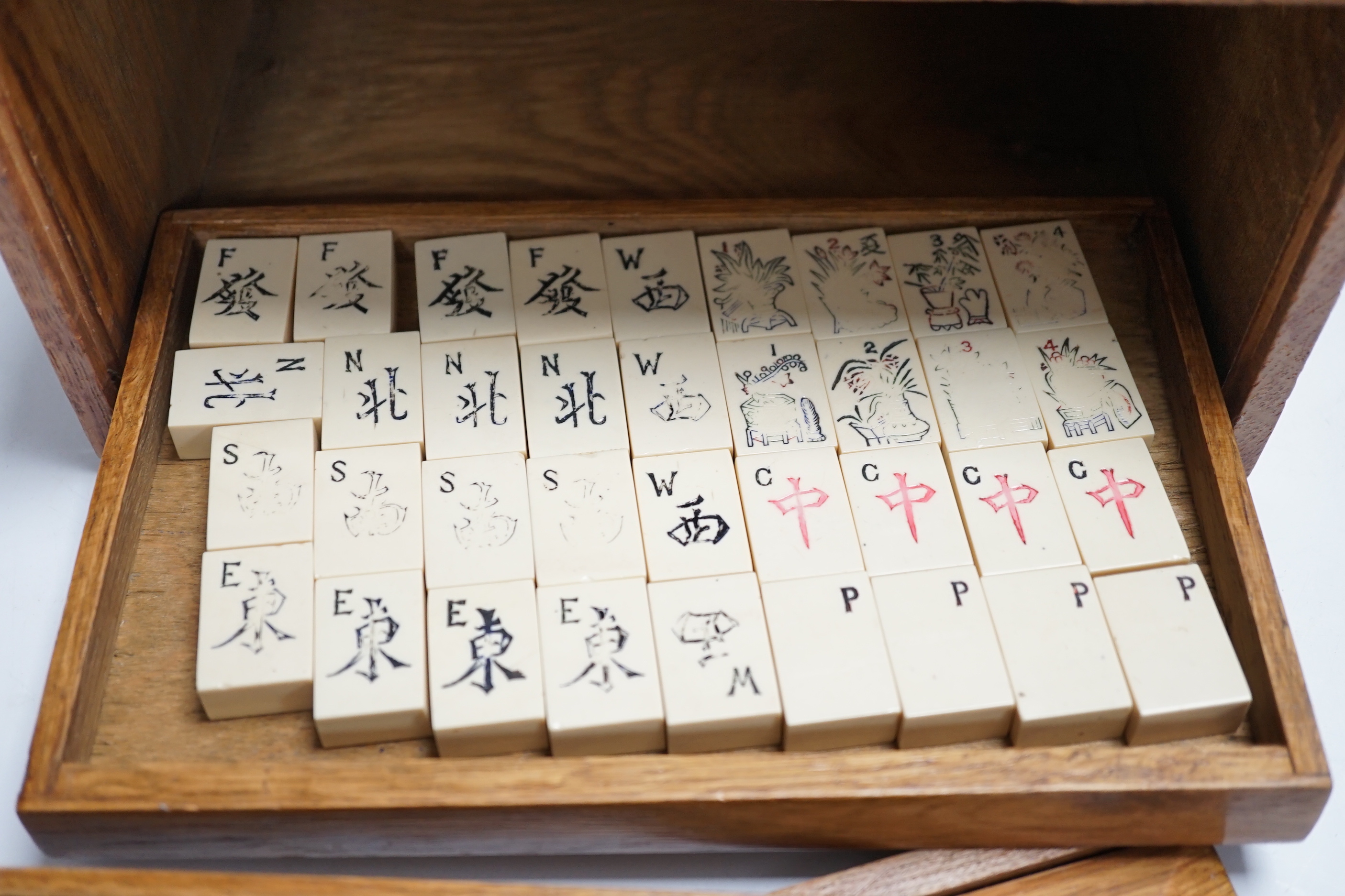 A Chinese mahjong set